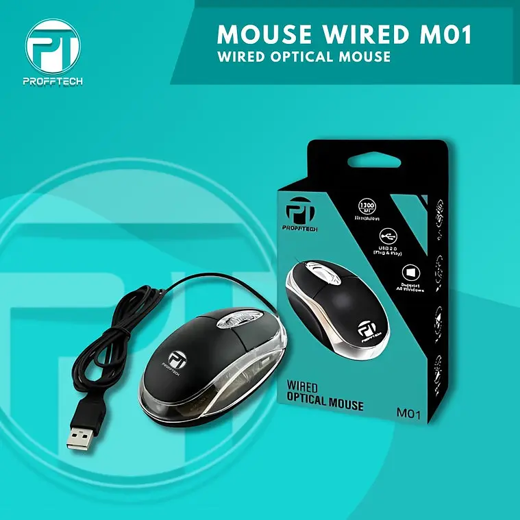 Mouse Wired Cable USB Profftech M01 - Mouse Kabel USB