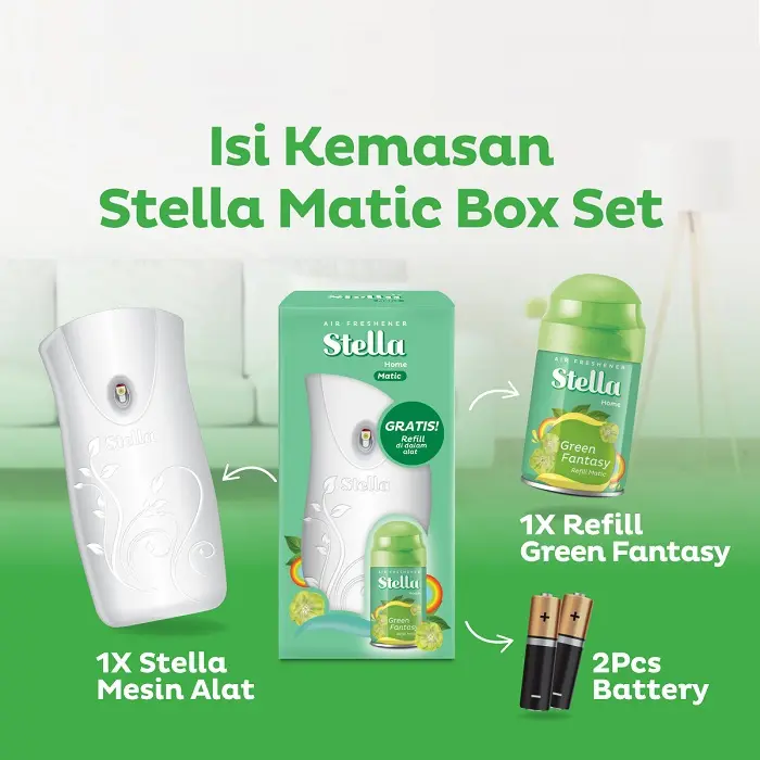 Stella Matic Set Alat dan Refill Original Pengharum Ruangan Otomatis Flower