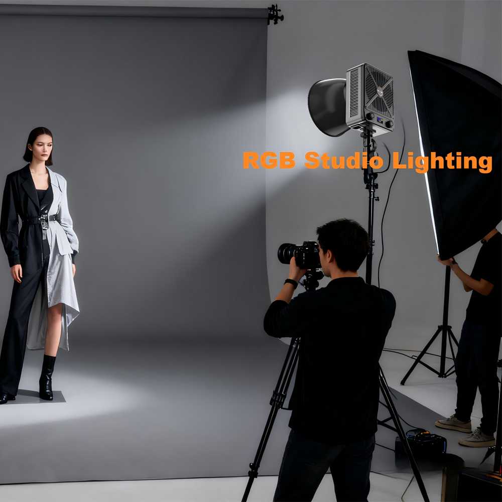 LIYADI Lampu Studio Fotografi COB LED RGBW 24 Mode TFT Display 230W - G230