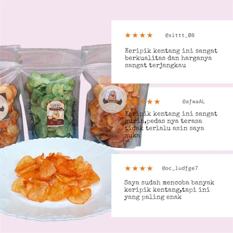 keripik kentang pedas manis isi 200g super crispy 3