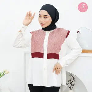 Lavia Blouse - Atasan Wanita Korea Vest Lengan Panjang - Bahan Rayon Twill dan Jaguar Viscose - by Synthesa Clothing