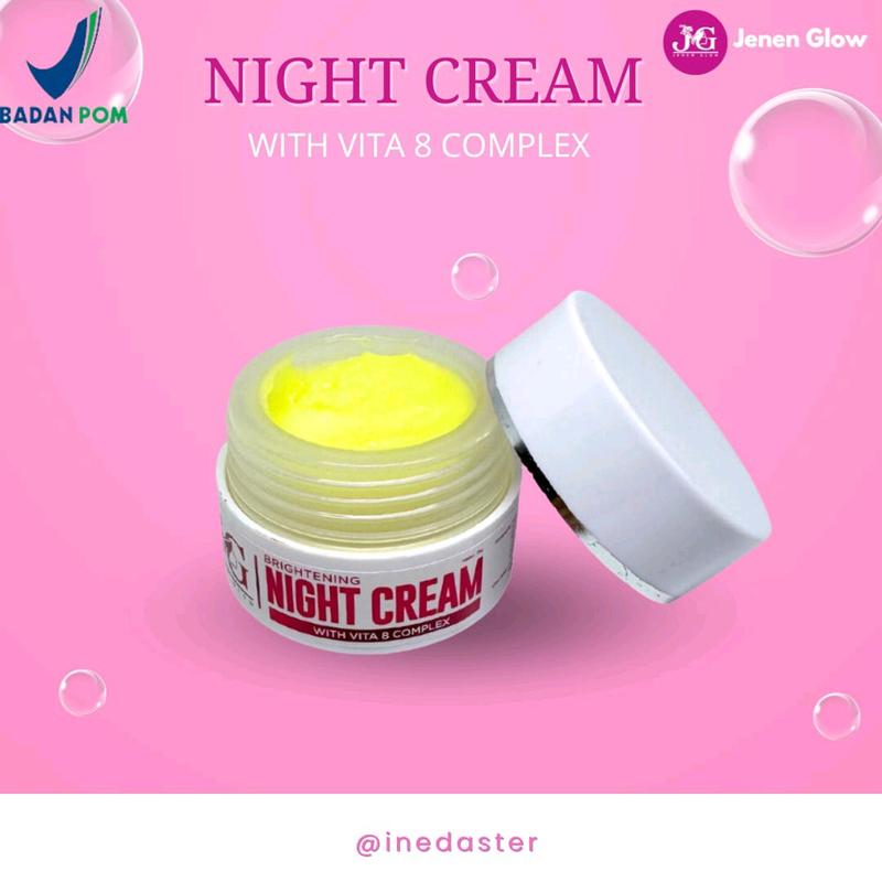 Jenem Glow Ecer Night Cream JG Glow by inem Wajah Mencerahkan Pencerah Perawatan 0