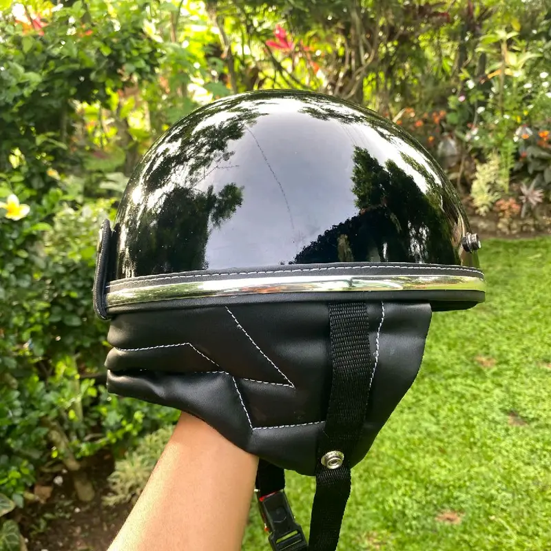 Helm Chip Vintage Hitam Polos Custom untuk Motor - Motorcycle 6