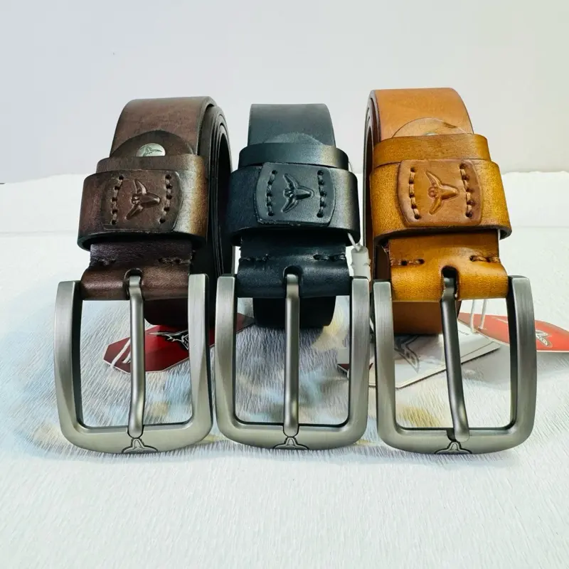 Thắt lưng da bò thật (bản vip 4.0cm)khóa kim bấm lỗ cao cấp 1