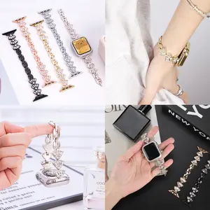 Strap iWatch Metal Fan-Shape Fish Tail Style Stainless Steel Smartwatch untuk Apple Watch Series 1st Gen 1 2 3 4 5 6 7 8 9 10 11 SE SE2 SE3 Ultra Ultra2 Ultra3 38mm/40mm/41mm/42mm/44mm/45mm/46mm/49mm