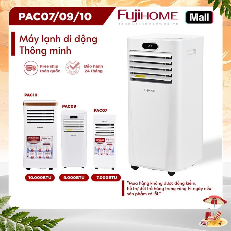   hết quà tặng  Điều hoà di động Fujihome 4 chức năng  làm lạnh quạt hút ẩm lọc không khí  PAC07 PAC09 PAC10  BH24 tháng  