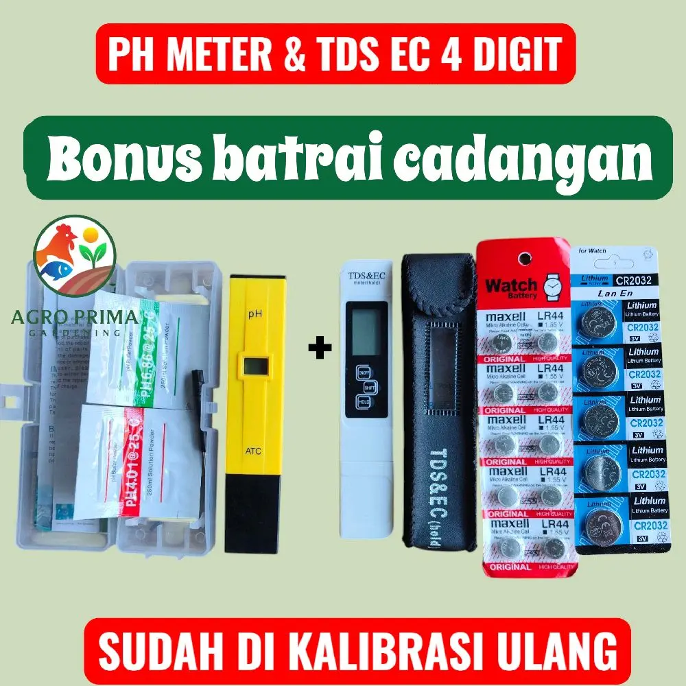 PAKET ALAT UKUR PH METER & TDS EC METER PAKET ALAT UKUR HIDROPONIK AIR MINUM AIR AQUARIUM