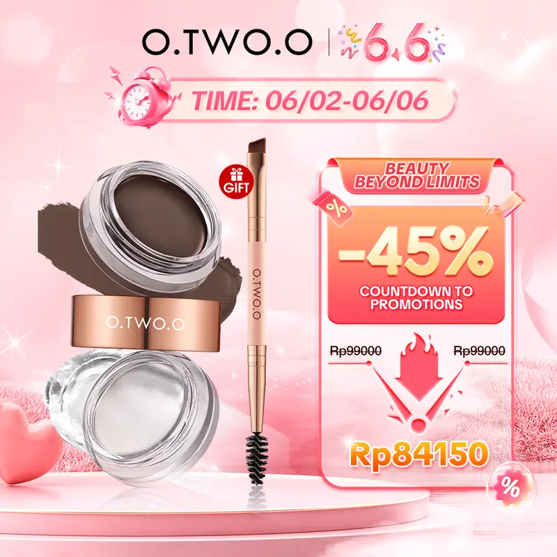 【LIVE】O.TWO.O 2-in-1 Eyebrow  Long-lasting Hold Color Locking  FLUFF SHAPING BROW WAX & BROW CREAM 3D Wild Eyebrows 65g 0