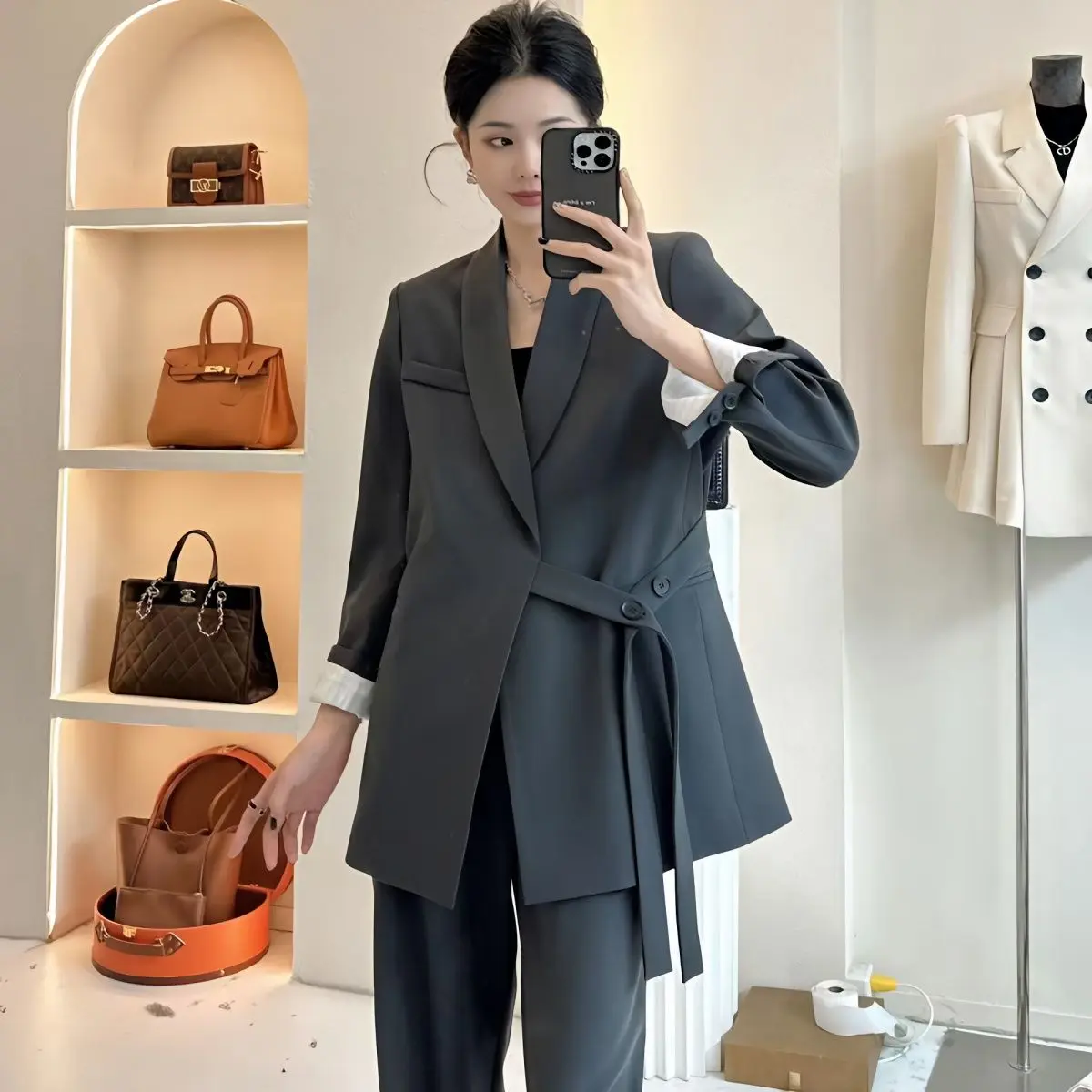 Bộ Đồ Giảm Béo Cho Nữ, Thời Trang Cao Cấp Mới, Thanh Lịch, Dáng Rộng, Dáng Ôm, Thường Ngày Và Thoải Mái, Quần Ống Rộng, Bộ Hai Mảnh Cho Nữ