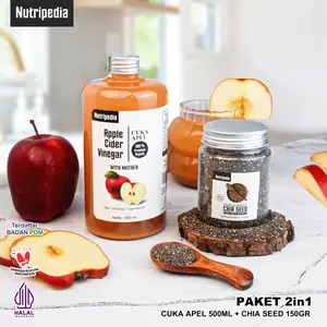 NUTRIPEDIA PAKET BUNDLING CUKA APEL 500ML DAN CHIA SEEDS 150GR