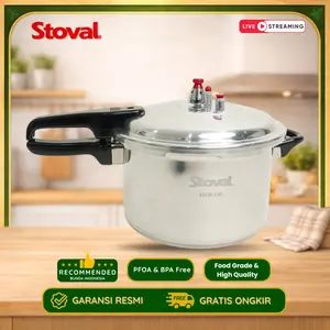 [SPECIAL LIVE PROMO] Stoval Presto Aluminum Pressure Cooker - Panci Presto Alumunium 8L Masak Lebih Mudah Dengan Panas Merata