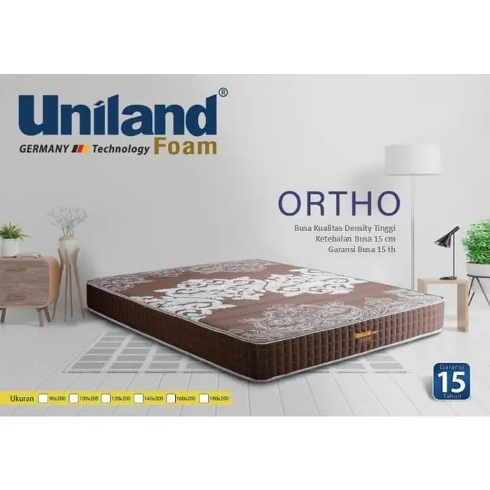 KASUR UNILAND ORTHO 90X200 CM TEBAL 15 CM ORTHOPEDIC FIRM HARD COKELAT TERBARU 2024