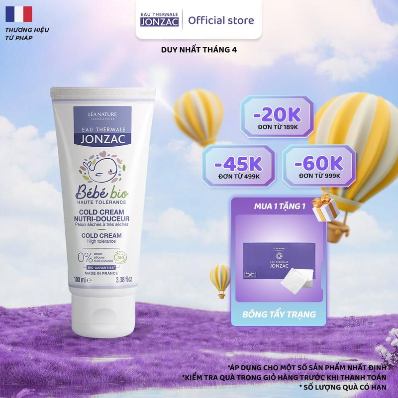 Kem Dưỡng Ẩm Hữu cơ EAU THERMALE JONZAC dành cho bé từ sơ sinh -100ML