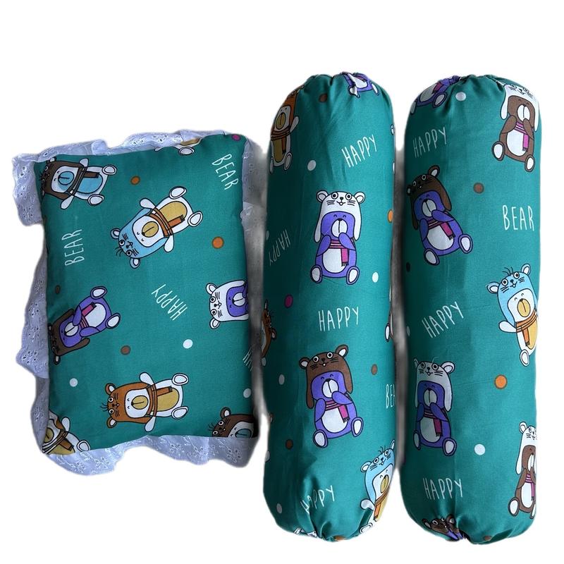 Set Bantal dan Guling Jumbo Katun Bayi dengan Corak Lucu - Empuk dan Aman untuk Tidur 0