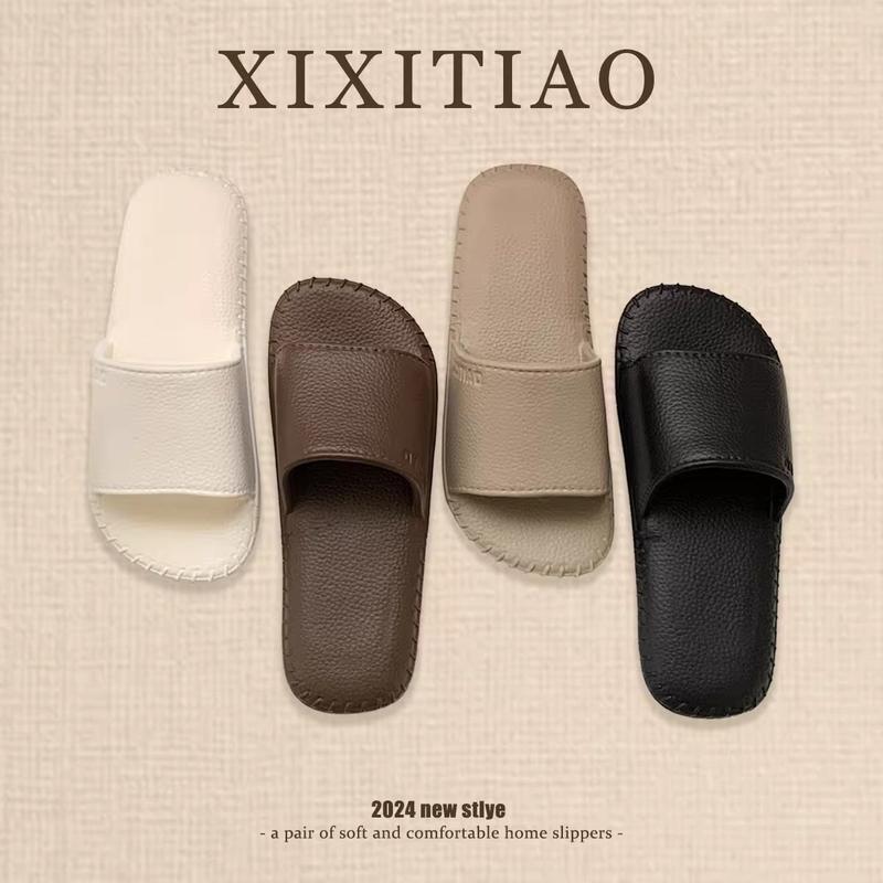 Dép Lê, XIXITIAO, Họa Tiết Da Cổ Điển Dành Cho Nữ, Đế Mềm EVA, Thích Hợp Đi Trong Nhà, Tắm, Thời Trang Hàn Quốc, Unisex, Có 5 Màu, Có Cỡ 36-47 3