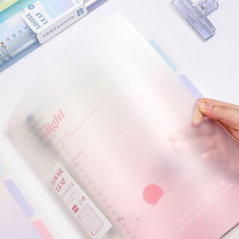 Binder B5 A5 Buku Tulis Sekolah Notebook Aesthetic Korea Kertas Binder A5 Transparant Cover Binder Notepad Alat Tulis Sekolah Lucu 2