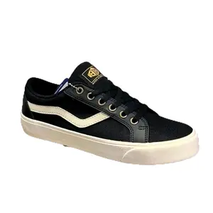 Sepatu Ventela Republic Black Natural Pria  Wanita Canvas Casual Sneakers Hitam Putih Slip Resistant Casual Trainers low