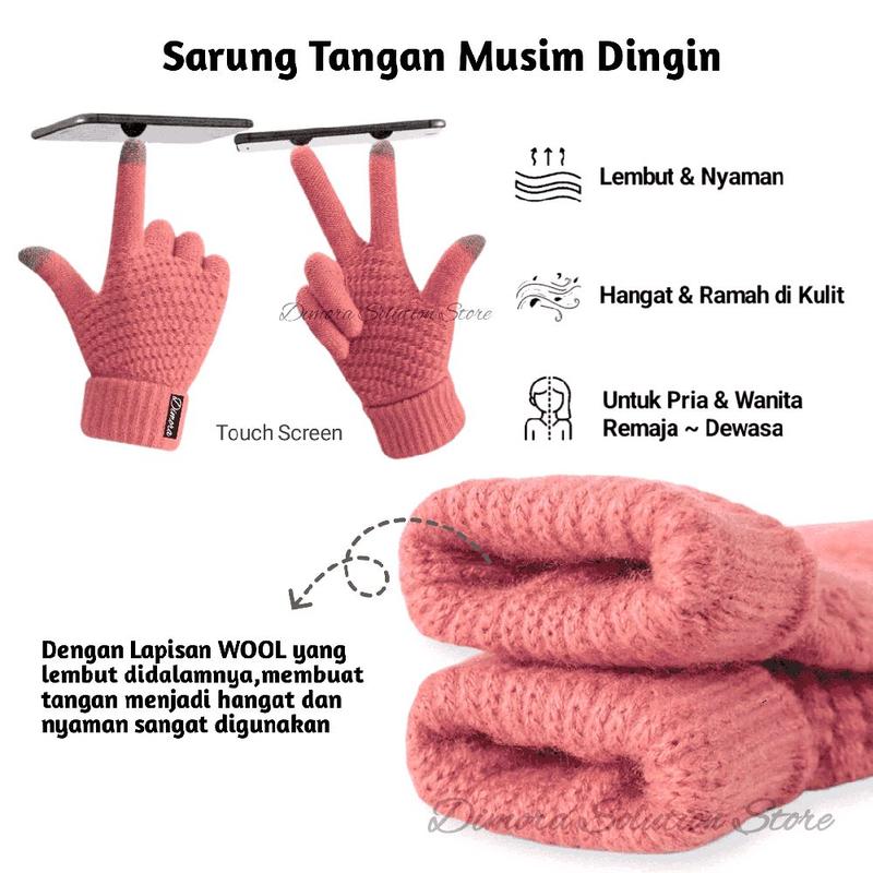 Sarung Tangan Musim Dingin Tebal Untuk Wanita & Pria(Remaja - Dewasa) Cocok Untuk Bermotoran,Hiking,Camping,Musim Salju 1