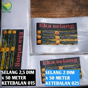 Eka Selang Plastik Irigasi Drip 2 Dim & 2,5 Dim x 50 Meter Selang Air Sawah PE Tebal Murah untuk Pertanian