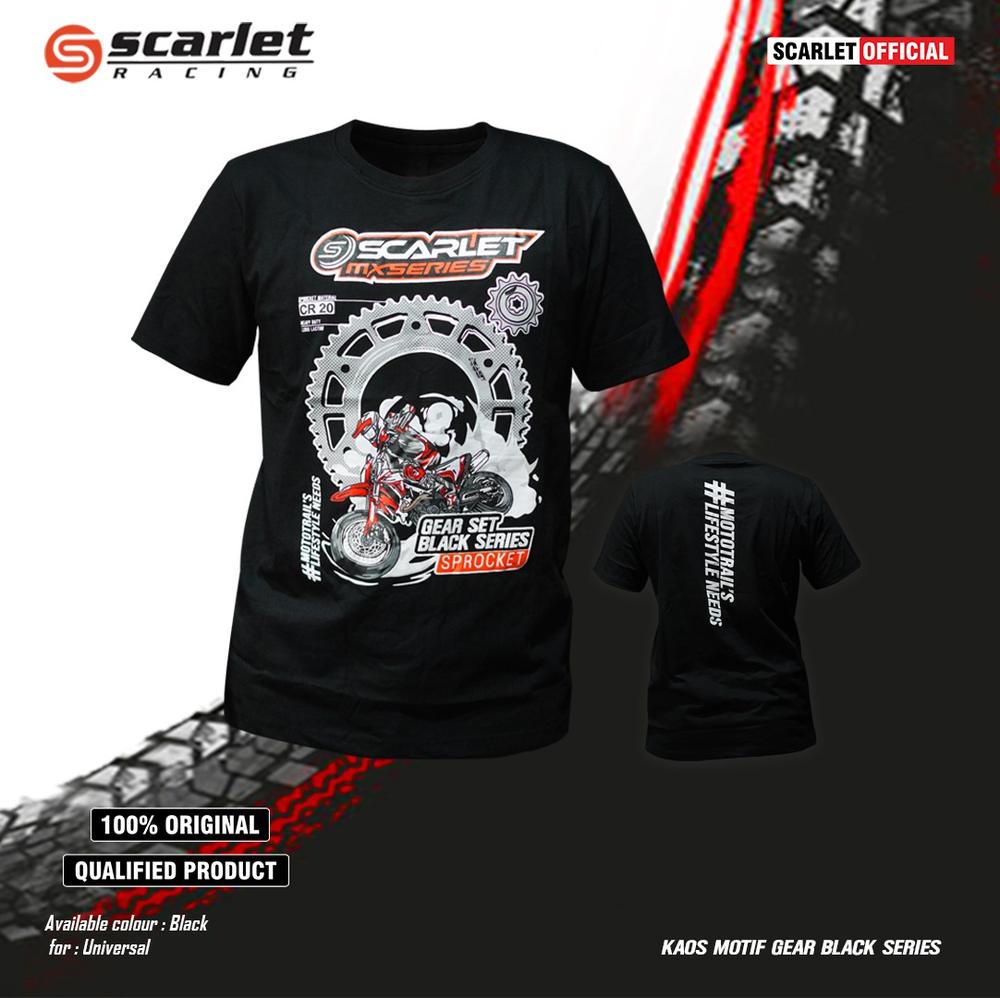 Scarlet Racing - BAJU KAOS GEAR BLACK SERIES HITAM - S, Gear Black Series