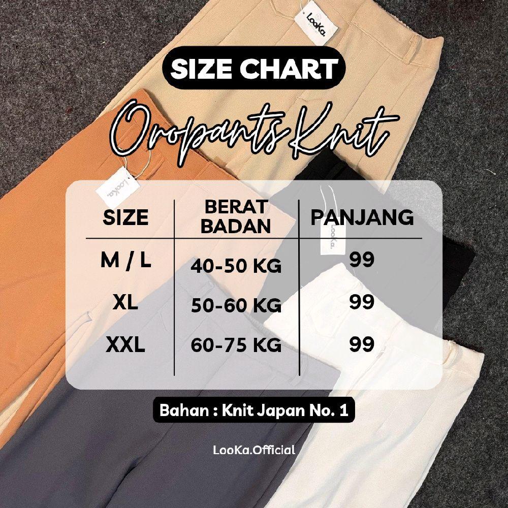 ORO PANTS KNIT - Celana Wanita Anti Kusut - Celana Kulot Highwaist Wanita Nyaman