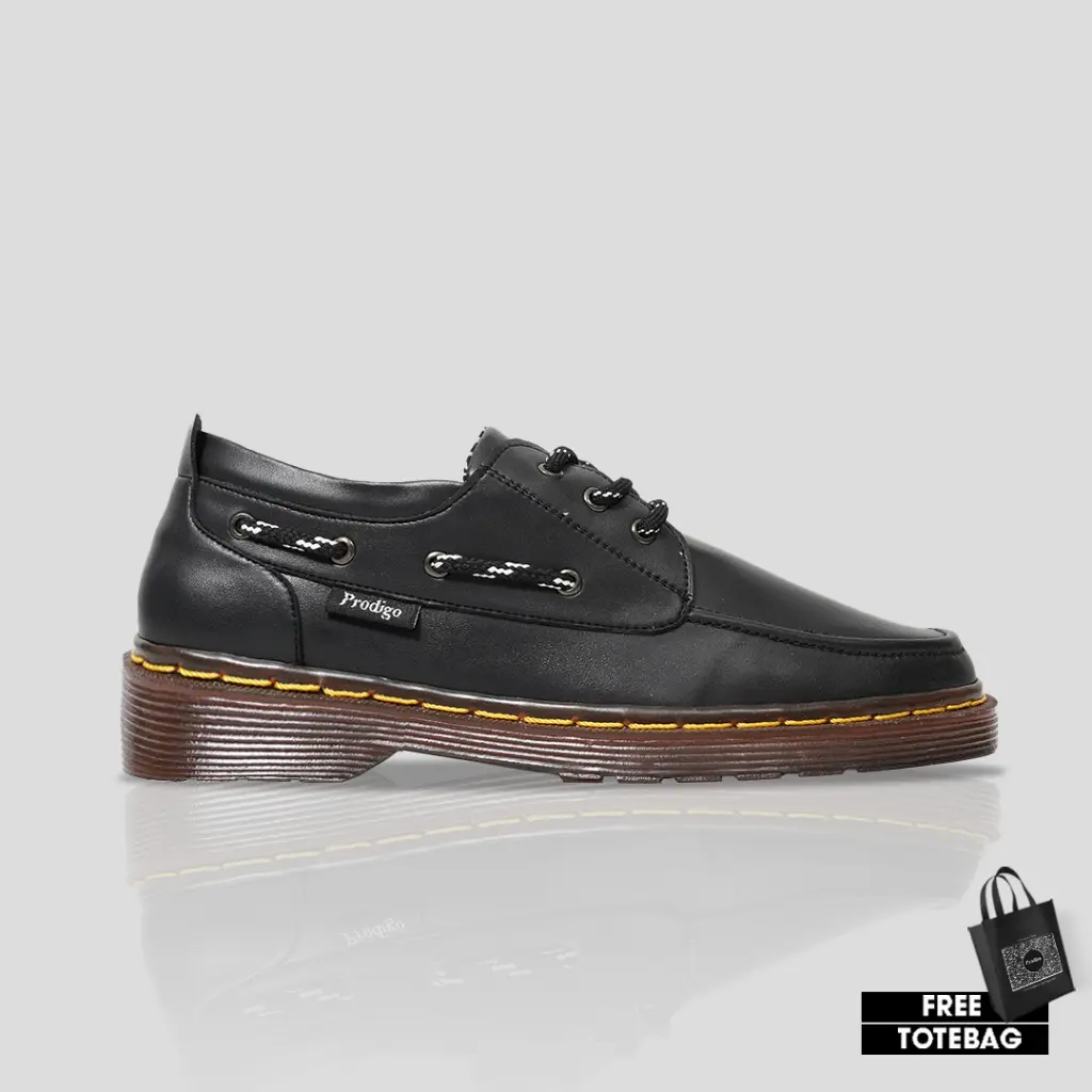 Prodigo * Sepatu Pria Blitar Black | Sepatu Shoes Low Boots | Sepatu Pantofel Hitam | Sepatu Kerja | Sepatu Boots Casual | Terbaru