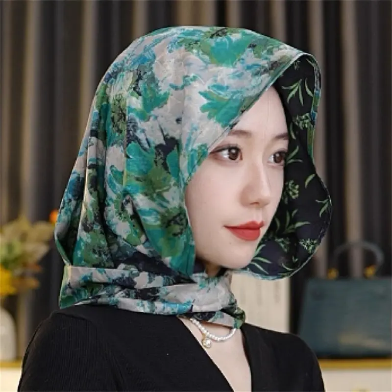 Mũ Khăn Quàng Lụa Chống Nắng Du Lịch, Hàng Mới Về, Sợi Đám Mây Thơm Giả, Hoa Hai Mặt, Đa Năng, Khăn Quàng Cổ Đội Đầu Cho Nữ 6