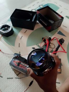 Product Review of PAKET BUNDLING Lampu Utama Biled CR7 C2 Gen 2 Original Golden Shell Blue Lens Plus Devil Eye Premium Biled Flat Cut High Low from b**t h**l t** 1