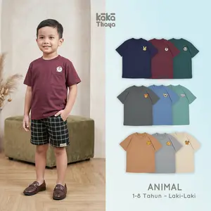 KAKATHAYA Animal - Kaos Anak Laki Laki Kaos Saku Anak Kaos Karakter Anak 1-8 Tahun
