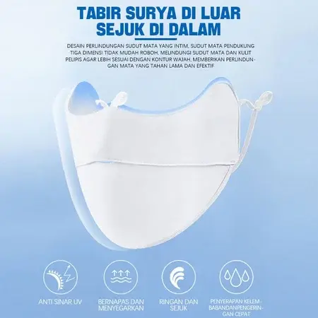 Masker Wajah Anti Uv Pelindung Matahari UPF50+ Masker Wanita ice Sutra masker 6