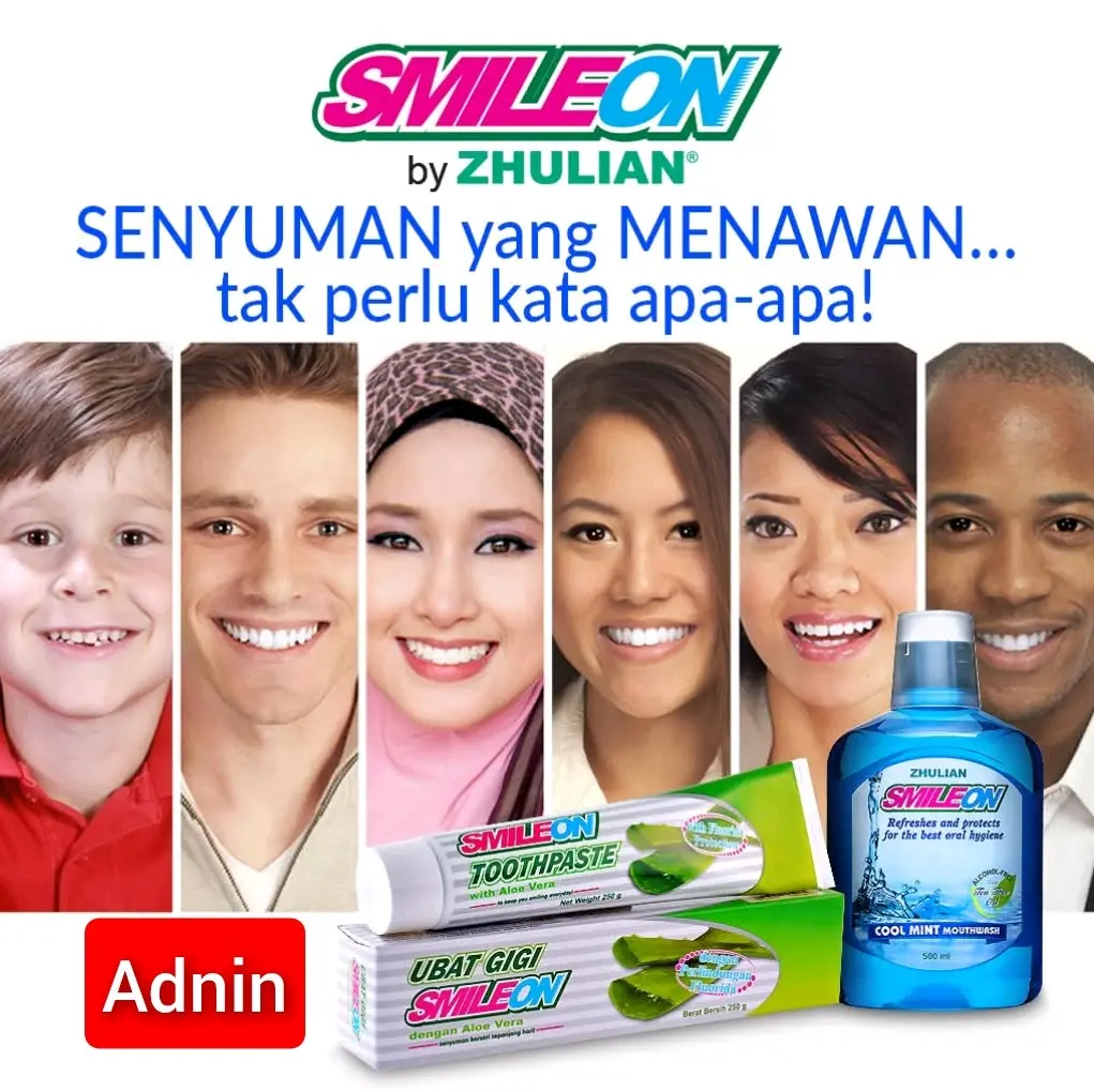 [PC2315, PC3601] Zhulian Ubat Gigi SMILEON/ Toothpaste with Aloe Vera, Zhulian SMILEON Cool Mint Mouthwash