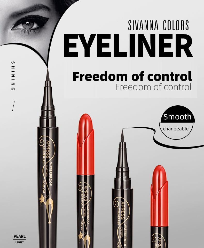 Product Introduction of Celak Licin, SIVANNA COLORS, Kalis Air, Bebas Noda, Mudah Dipakai Eyeliner Makeup meilinda  eyeliner pencil 7