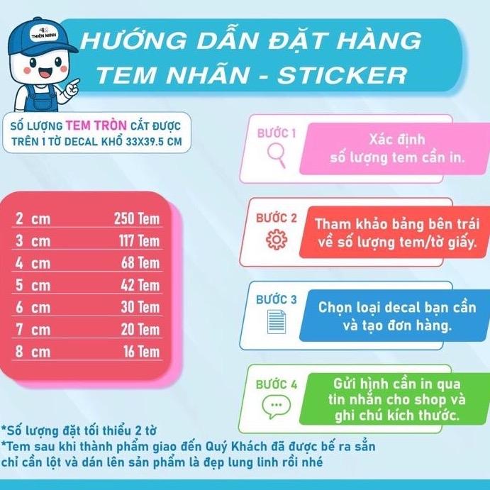 [GIÁ XƯỞNG] In Tem Nhựa, Tem Dán Chống Nước, Sticker 1