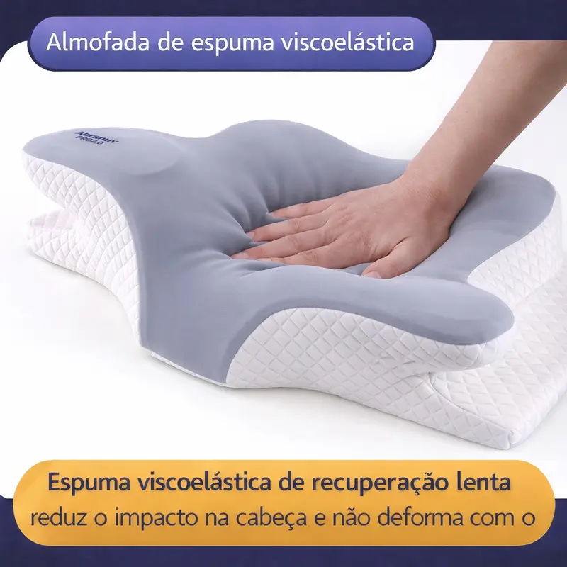 【Abranuv PRO2.0】Travesseiro Cervical ABRANUV, sono confortável, espuma de memória ergonômica sem odor, travesseiro ortopédico, ideal para dormir de lado, de costas e de bruços S-5431 - 8