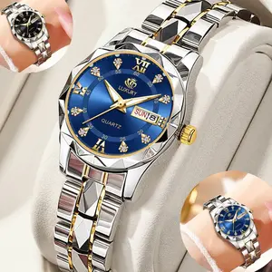 TRILLION Jam Tangan Wanita Anti Air Original LUXURY BW 01 Cewek Kalender Bercahaya Analog Luminous Stainless Steel Women Watch Model BPW-12 FREE BOX BISA COD