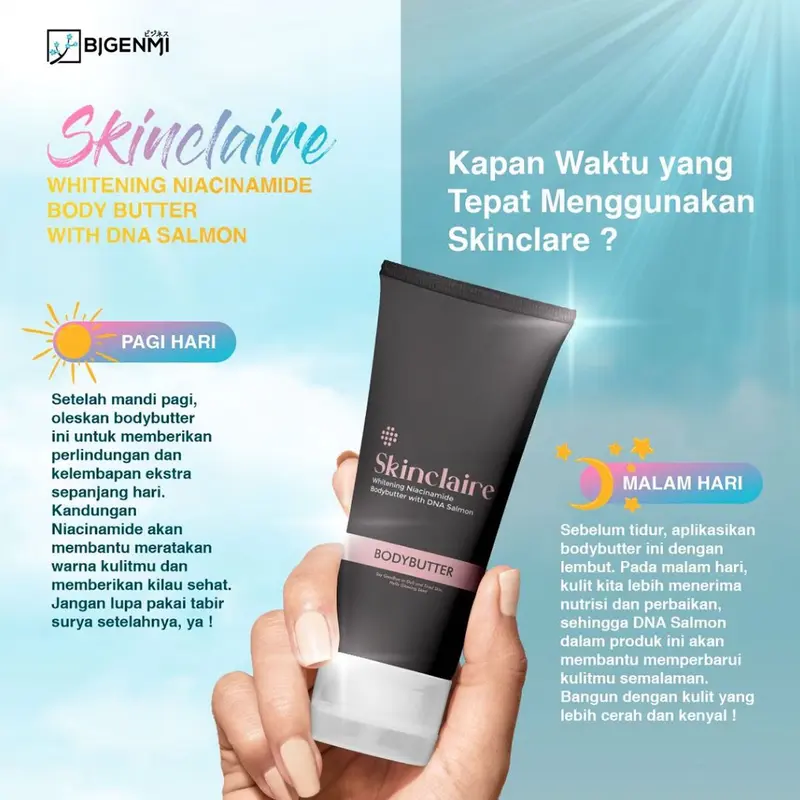 Bigenmi Skinclaire Whitening Niacinamide - Body Butter DNA SALMON Lotion Extract Tubuh Hand Vitamin 1