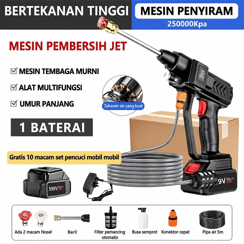 DDAILYLIFE 998V 50000mAa Alat Cuci Motor Mobil Mesin cuci mobil Motor Jet Cleaner Tekanan Mini Portable Alat Cuci Mobil Power Spayer