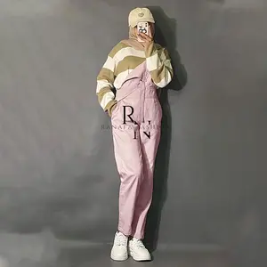 RANAFA - OVERALL Korea jumpsuit/ BAJU KODOK/ PAKAIAN WANIITA JUMBO/JUMSUIT Polos panjang wanita jumpsuit  Dewasa - jumpsuit wanita korea Katun Hitam Cewek