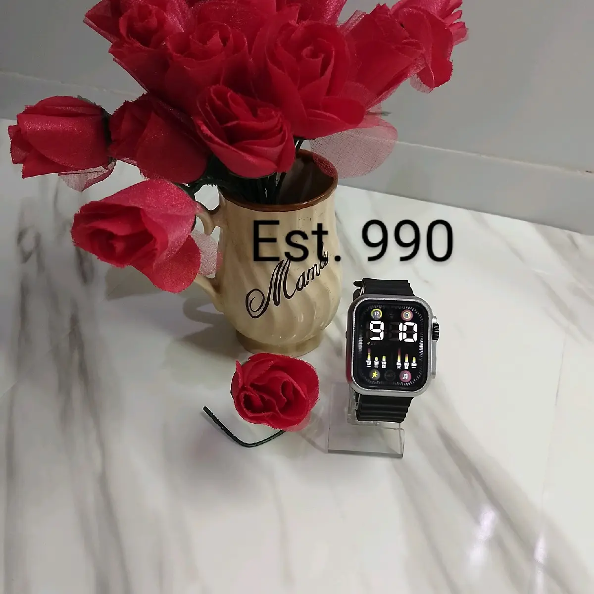 Jam tangan pria dan wanita digital strap rubber karet baterai cadangan