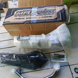MAX TORQUE Knalpot Standar Racing Type MC-26 BRAKET 1 Moncong Cincin Suara Bass Adem Dan Gahar untuk Vario Nmax PCX Beat Mio Scoopy Fino Genio Xeon