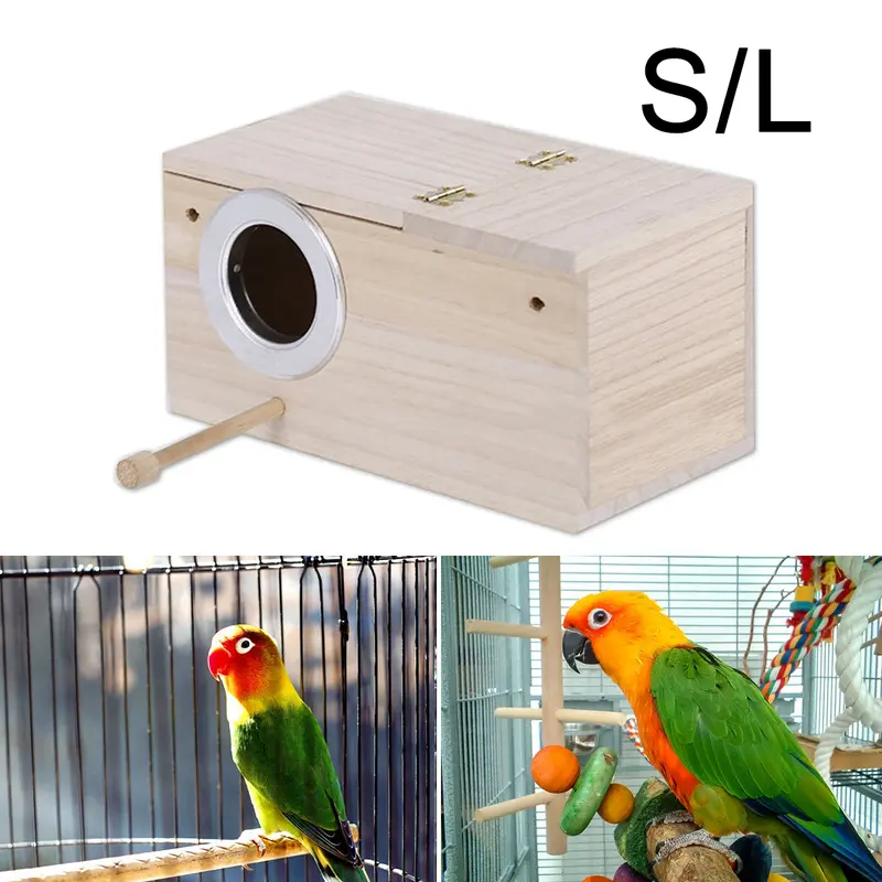 Đồ Đồ Trang Trí Sân Vườn Nhà Gỗ Sơn Tại Chỗ Hổ Hoa Mẫu Đơn Xuanfeng Vẹt Nuôi Hộp Hộp Ấm Lồng Động Vật Tổ Động Vật Ngoài Trời Nhà Gỗ Để Sơn Cho Động Vật Nhỏ 3