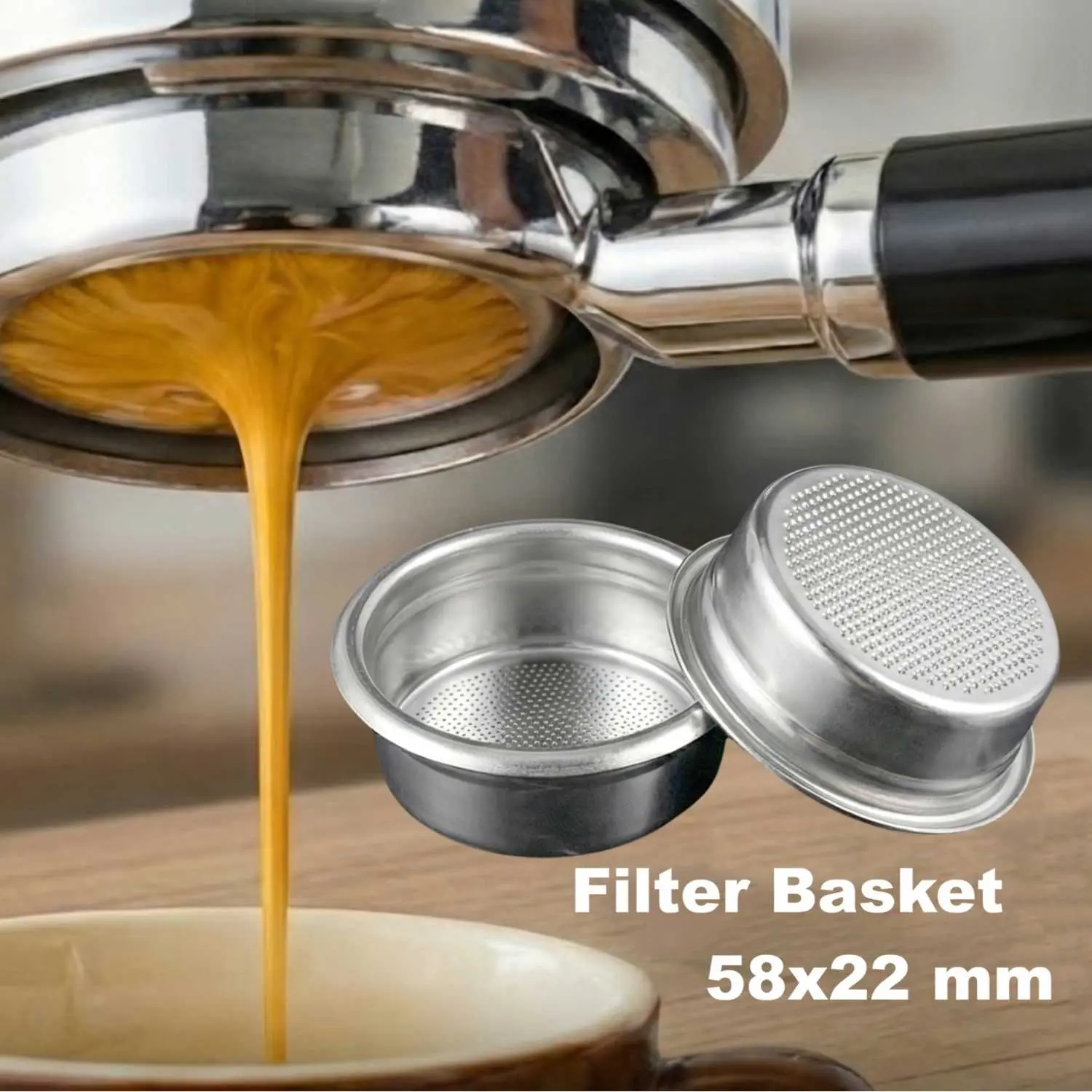 Non-Pressurized Filter Basket Single-Layer 58mm 2 Cup - FM-58M One Two Cups