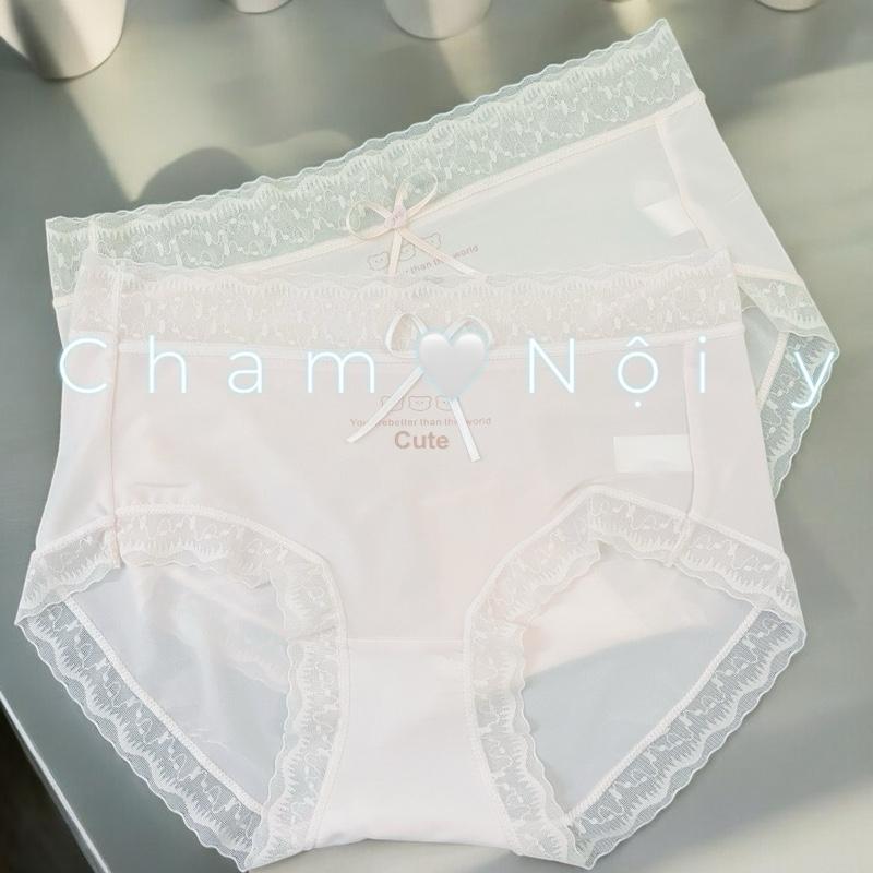 Mẫu 2025  [có Bigsize]. Combo 10 quần hoặc 5 quần lót nữ ren lụa băng chất mỏng mát. quần viền ren mềm nữ tính cạp vừa 7