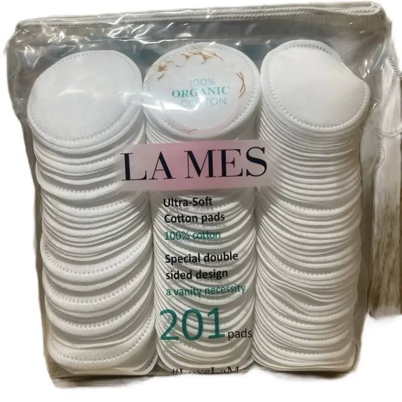 (Combo 2 Gói ) -.- Bông tẩy trang Lames 201 miếng 100% cotton , bông miếng cắt sẵn tự nhiên dành cho da nhảy cảm