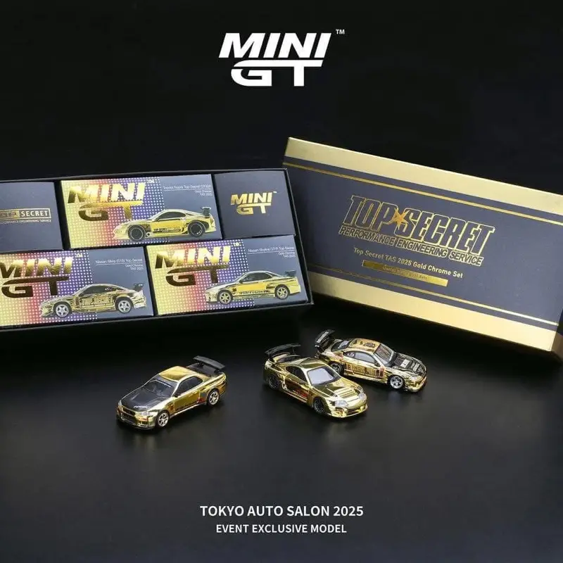 Gold 2025 TAS Secret Top Chrome EDITION (LIMITED SET CHROME GOLD 2025 TAS SECRET TOP 1/64 GT MINI 限定版 Set ミニカー