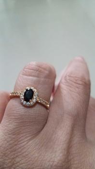 Product Review of Cincin Wanita Model Mata Oval Warna Biru Hijau Elegan Aksesoris Perhiasan Rings Elegan Dewasa Hadiah from R**a 1