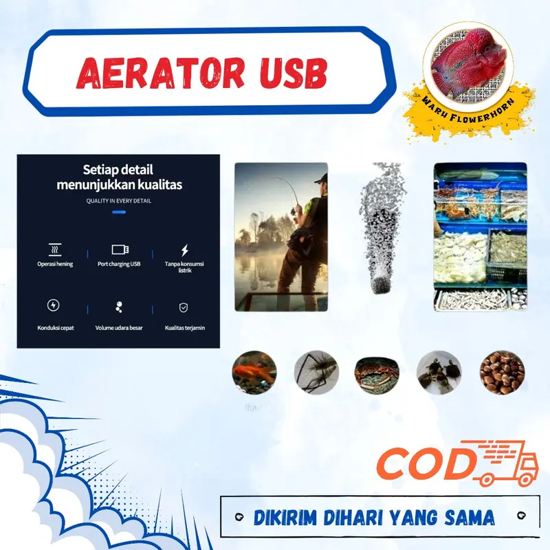 aerator USB paket lengkap / gelembung udara aquarium/ aquascape/kolam ikan 3