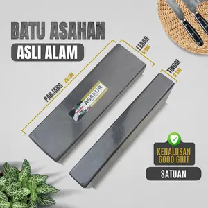 ASAKUR Batu Asahan Asli Alam 6000 Grit - Pengasah Pisau & Benda Tajam - Satuan - 20 X 6 X 3 CM - Garansi Tajam