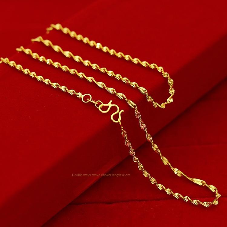Product Introduction of SS24 Simple  Versatile Ladies Necklace Water Wave Chain Snake Bone Chain Thin Box Chain 38