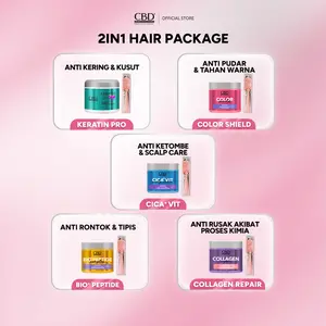 [2IN1] CBD Prof Keratin Pro/Color Shield/Collagen Repair/Bio+ Peptide/Cica+ Vit Hair Mask 500GR + Set Alat Makan - Haircare Creambath Perawatan setelah Shampoo & Conditioner Masker Melembutkan Rambut Kusam Lepek Kering Rusak Rambut Berwarna Rontok Ketombe